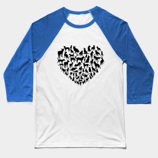 dogs love heart Baseball T-Shirt